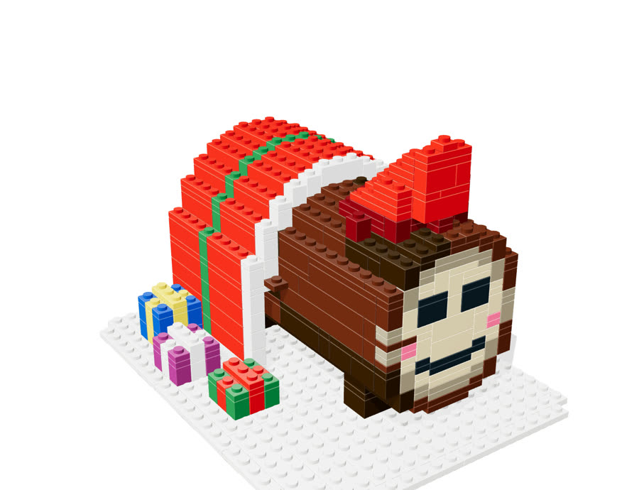 Tió de Nadal brick model